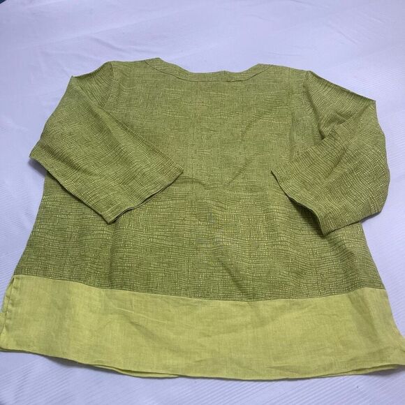 Click By Color Me Cotton Green Lagenlook Art To Wear Linen Pant Set Outfit Large - Picture 6 of 14